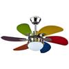 bion HEATING bion electrics Ventilatore da soffito, 6 pale colorate Ø 92 cm, con luce