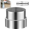 PORFOYO A130/Ü1 - Prolunga da 130 a 150 tubi per stufa, riduzione da 13 cm a 15 cm, in acciaio inox, argento, tubo di scarico, forma rotonda, riduzione dei tubi per stufa, canna fumaria