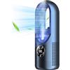 XINYUNXIN Ventilatore USB multifunzione senza pale, ventilatore di raffreddamento a 6 velocità con funzione timer, ventilatore verticale senza pale con display a LED, a basso rumore, portatile (Blu)