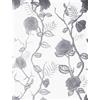 ICYEHAO Carta da Parati Floreale Blu, 44 x 500 cm Carta da Parati con Rose Azzurro Fiori Foglie Vigne Botanica Boho Pellicola Adesiva per Mobili,Camera da Letto,Soggiorno,Bagno,Cucina