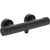 Ideal Standard - Miscelatore doccia a vista Ceratherm Alu+ 292x105x72 mm, 12 l/min (3 bar), funzione termostatica, risparmio idrico ed energetico, elementi core in alluminio, finitura nero opaco (nero