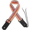 TOYANDONA Cintura per Ukulele Regolabile in Cotone e Vera Pelle Installazione Semplice Stile Etnico per Strumenti Musicali