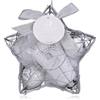 Accentra Set da bagno FESTIVE EDITION in cesto metallico a forma di stella in argento, set regalo per donne con lozione per il corpo, 2 bombe da bagno e spugna a rete, ideale per Natale