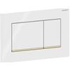 Geberit Placca di Comando Sigma 20 Square Bianco Lucido Con Anello Design Oro Per Cassetta Geberit - 115.883.KK.1