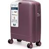 4FLY Trolley Da Cabina Rigido Leggero M - 55×37×20 cm (35L), Valigia Cabina Con Serratura TSA, Porta USB, 4 Ruote Spinner, Manico Telescopico In Alluminio, Conforme Compagnie Aeree
