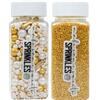 MS GOOD MakeSomeSweets Set di Sprinkles Commestibili - SHINY SMILE & GOLDEN SHINING STARS - Guarnizioni Vegane e Lussuose per Dessert, 2 x 100g