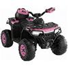 IDEALHOUSE Quad elettrico per bambini, 12 V, fuoristrada ATV (4,5 Ah), auto | Auto per bambini con 2 motori da 35 W, telecomando, faro LED, musica con connessione wireless/USB/TF, 3-8 km/h, rosa 2