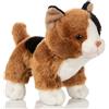 Uni-Toys - Gatto bambino (tricolore), in piedi - 13 cm (altezza) - Gattino della fortuna, Calico - Peluche, peluche, HT-30304