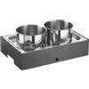 Pinti inox Vasca Refrigerata Bottiglie con Base Media per Buffet - N° 2 Pentole lt 7 - Salvia, Carbone, Burro o Caffè