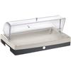 Pinti inox Casta Pane in Tessuto con Cupola e Base Bassa per Buffet - Salvia, Carbone, Burro o Caffè
