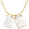 MONTTELIER Scapolare Madonna del Carmen e Sacro Cuore di Gesù - Collana Donna Scapolare - Medaglie Vergine - Conchiglia di Madreperla - Catena Acciaio Inox - Regali originali per donna