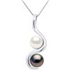 PEARLS & COLORS Collana Tu e Me con Perle di Tahiti e Acqua Dolce Rotonde 8-9 mm Qualita AAA+ in Argento 925