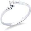 GV GIOIELLI DI VALENZA Anello solitario in oro bianco 18k con diamante di 0.04 ct.