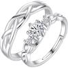 JewelryWe Coppia Anello Rotondo da Uomo Donna,Promessa Real Love per Amore Cuore Dipinto Fidanzamento Matrimonio San Valentino Anello Personalizzato, Stile Scelta