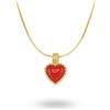 gioiellitaly Catenina veneziana in argento 925 dorato con pendente ciondolo cuore corallo rosso naturale del Mediterraneo gioiello donna artigianale made in italy