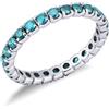 GV GIOIELLI DI VALENZA Anello Eternity a griffe in Oro Bianco 18k con Diamanti blu taglio brillante