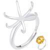 PH PandaHall Base per Anelli in Argento Sterling 925 Base per Anello Regolabile, Anello Vuoto con Gancetti per Gemme Cabochon Diamanti e Pietre Preziose in Vetro