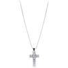 GV GIOIELLI DI VALENZA Collana uomo in oro bianco 18k con piccola croce in diamanti