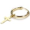 jewellerybox Orecchino per uomo a cerchietto in oro giallo 9kt con crocetta pendente