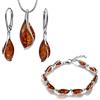 Copal Parure Di Gioielli Per Donna Con Ambra A Goccia In Argento 925