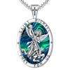 Friggem Collana San Michael/San Cristoforo/San Benedetto in Argento Sterling 925 Ciondolo di Protezione Medaglia Arcangelo Gioielli Religiosa Amuleto per Uomo Donna