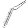 JewelryWe Lovetuner - Collana antifumo, in acciaio inox, 528 Hz, a bassa frequenza, senza fumo, con ciondolo a fischietto, per smettere di fumare, strumento per respirare