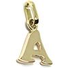 generico Ciondolo, lettera iniziale A in oro giallo 18k, lunghezza 1 cm, 0.4 pollici, squadrata MADE IN ITALY.