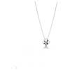 GV GIOIELLI DI VALENZA Collana punto luce a griffes grande in oro bianco 18k con diamante