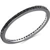 Anellissimo Anello veretta Binario Pietre Nere Donna Anniversario Argento 925 con zirconi -