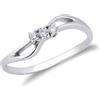 GV GIOIELLI DI VALENZA Anello in oro bianco 18k stile trilogy con Diamanti