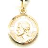 generico Medaglia, ciondolo in oro giallo 18k, 750, Cristo Redentore, Gesù, con incisione Dio ti protegga sul retro, diametro 17 mm, MADE IN ITALY