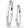Flores Coppia di fedine in argento massiccio 925/1000, fascia stretta bombata, larghezza 2,6 mm