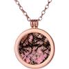 Morella Collana Donna 70 cm Acciaio Inossidabile Oro Rosa con Coins Moneta amuleto Ciondolo Chakra Rotondo 33 mm Gemma Pietra preziosa in Sacchetto di Velluto