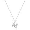 Clearine Collana Argento 925 Zirconia cubica 26 lettere alfabeto fascino personalizzato pendente