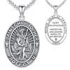 Aniu Collana San Michele Arcangelo/San Cristoforo/Crocifisso Gesù Ciondolo Argento 925 Protezione Angelo Religioso Amuleto Regalo Gioielli per Uomo Donna