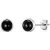 Philip Jones Orecchini a bottone in onice nero