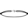 TALISMAN JEWELLERY Bracciale in Argento 925 e Zirconi Bianchi con Cordino Allungabile Nero - Freccia del Camino de Santiago (15 MM x 8 MM di pezzo), Zirconio Argento Sterling Zirconia