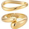 Yowivon Braccialetti Rigidi d'Oro per Donna, Bracciale Irregolare e Massiccio in Oro, Bracciale Aperto e Ritorto con Cerniera a Forma di Goccia/Onda, Bracciali Placcati in Oro 18K, Regalo di Gioielli