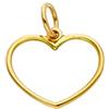 generico CIONDOLO PENDENTE IN ORO GIALLO 18K, 750, CUORE DA 15 MM, VUOTO INTERNAMENTE, LUCIDO MADE IN ITALY.
