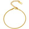 PROSTEEL Bracciale Donna Uomo Braccialetto Semplice a Catena Osso Serpente Sottile Lunghezza Regolabile 15 20 cm, Acciaio INOX/Placcato Oro, Argento Nero Oro Rosa, Larghezza 1,5 mm (con Confezione)