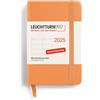 LEUCHTTURM1917 370560 Agenda settimanale 2025, Mini A7, copertina rigida, agenda da 12 mesi, 80 g, a righe, albicocca