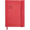 Miquelrius - Agenda 2025, Agenda annuale 155x213 mm, Agenda giorno pagina, copertina flessibile similpelle cucita, carta 80 g/m², catalano, inglese e portoghese, colore rosso