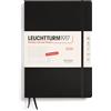 LEUCHTTURM1917 370580 Agenda settimanale 2025, Composition B5, copertina rigida, calendario 12 mesi, 80 g, a righe, nero