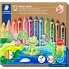 STAEDTLER Noris junior 140 Matite 3 in 1 - 12 colori | Colore, cera & acquerello in uno, mina extra spessa - ergonomica per bambini - Art.-Nr. 140 C12