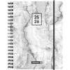 BRUNNEN Diario scolastico 2025/2026 Grey Marble | A6, plastica