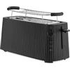 Alessi Plissé MDL15 B - Tostapane Lungo a Doppio Scomparto, in Resina Termoplastica, Griglia Scalda Brioche in Acciaio Inossidabile 18/10 e Resina Termoplastica, Spina Europea 1700 W, Nero