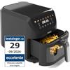 Princess SlimFry Aerofryer 8 L, salvaspazio, tecnologia di cottura senza grassi, 8 programmi, finestra di visualizzazione trasparente, potente (2000 W) e silenzioso (55 db), nero, 01.182258.01.001
