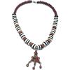 Ethnos Barcelona Ciondolo in corallo e argento montato su una collana a filo di perline. Lunghezza: 40 cm.
