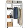 Homcom 02-0604 Armadio in Legno, Bianco, 80 x 40 x 128 cm