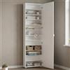 Dmora - Armadio multiuso 1 anta Thulamela, Mobile multifunzionale, Mobiletto scarpiera, Guardaroba porta scarpe, Made in Italy, 60x19h200 cm, Bianco lucido